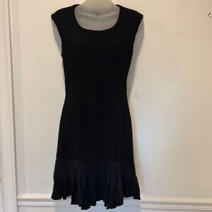 REBECCA TAYLOR Black Sleeveless Dress with Ruffled Bottom Size 2